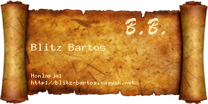 Blitz Bartos névjegykártya